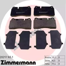 Купить ZIMMERMANN 20217.165.1 Колодки торм.перед.