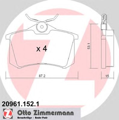 Купить ZIMMERMANN 20961.152.1 Колодки торм.задн.
