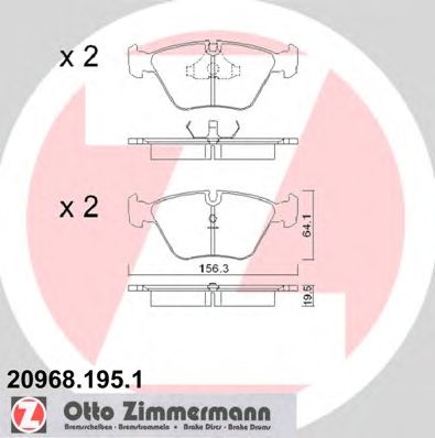 Купить ZIMMERMANN 20968.195.1 Колодки торм.перед.