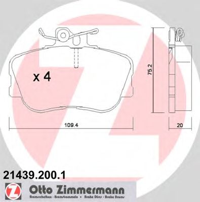 Купить ZIMMERMANN 21439.200.1 Колодки торм.перед.