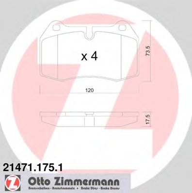 Купить ZIMMERMANN 21471.175.1 Колодки торм.пер.