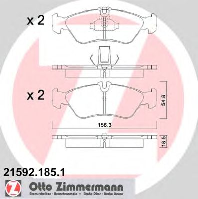 Купить ZIMMERMANN 21592.185.1 Колодки торм.задн.