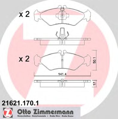 Купить ZIMMERMANN 21621.170.1 Колодки торм.задн.