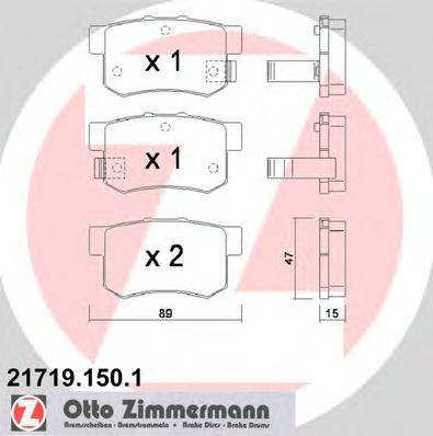 Купить ZIMMERMANN 21719.150.1 Колодки торм.задн.