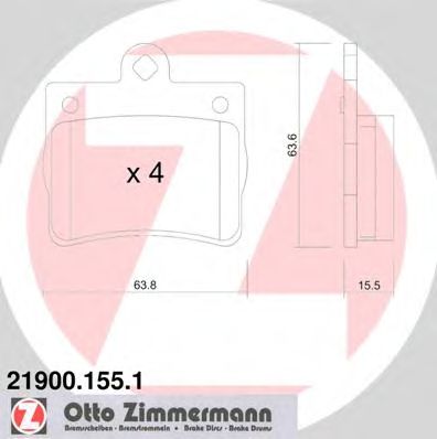 Купить ZIMMERMANN 21900.155.1 Колодки торм.задн.