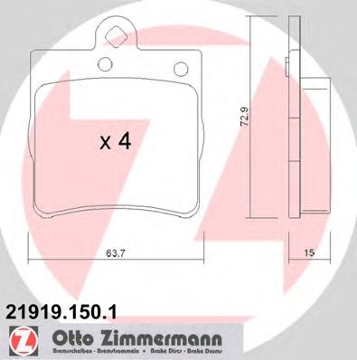 Купить ZIMMERMANN 21919.150.1 Колодки торм.зад.