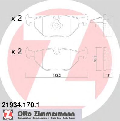 Купить ZIMMERMANN 21934.170.1 Колодки торм.задн.