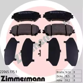 Купить ZIMMERMANN 22065.175.1 Колодки торм.перед. со звук.датчиком износа