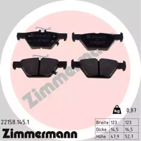 Купить ZIMMERMANN 22158.145.1 Колодки торм.задн. со звук.датчиком износа