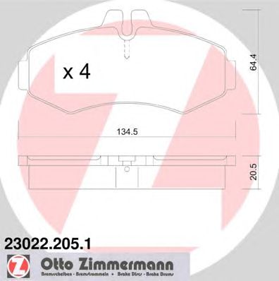 Купить ZIMMERMANN 23022.205.1 Колодки торм.пер.
