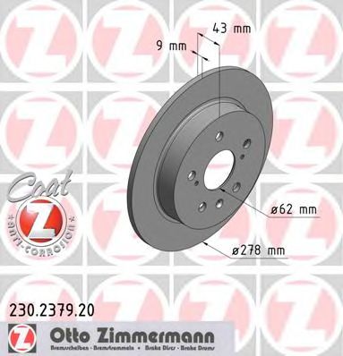 Купить ZIMMERMANN 230.2379.20 Диск торм. COAT Z
