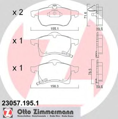 Купить ZIMMERMANN 23057.195.1 Колодки торм.пер.