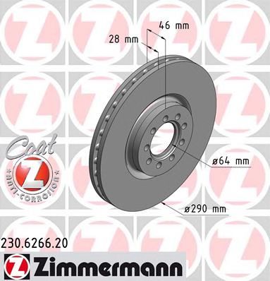 Купить ZIMMERMANN 230.6266.20 Тормозной диск