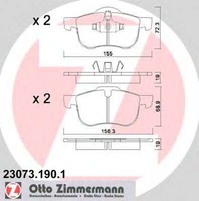 Купить ZIMMERMANN 23073.190.1 Колодки торм.перед.