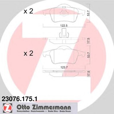 Купить ZIMMERMANN 23076.175.1 Колодки торм.зад.