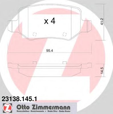 Купить ZIMMERMANN 23138.145.1 Колодки торм.задн.