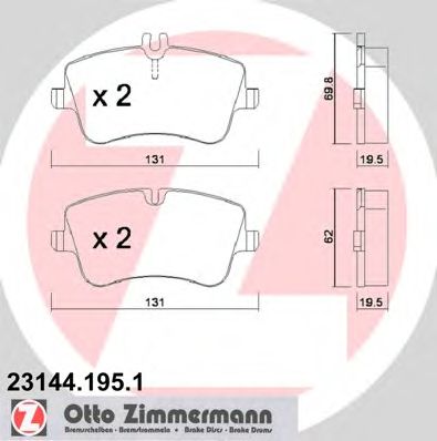 Купить ZIMMERMANN 23144.195.1 Колодки торм.перед.