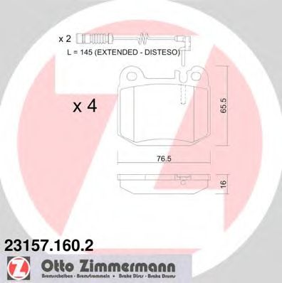 Купить ZIMMERMANN 23157.160.2 Колодки торм.задн. с датчиком износа