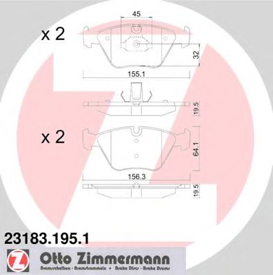 Купить ZIMMERMANN 23183.195.1 Колодки торм.перед.
