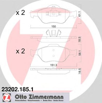 Купить ZIMMERMANN 23202.185.1 Колодки торм.перед.