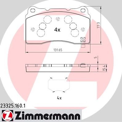 Купить ZIMMERMANN 23325.160.1 Колодки торм.перед. со звук.датчиком износа