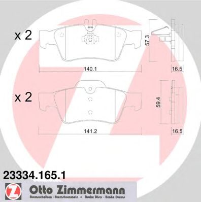 Купить ZIMMERMANN 23334.165.1 Колодки торм.задн.