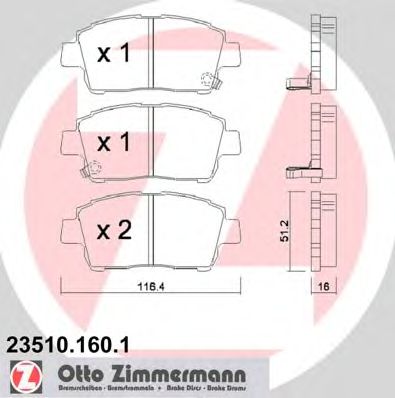Купить ZIMMERMANN 23510.160.1 Колодки торм.перед.