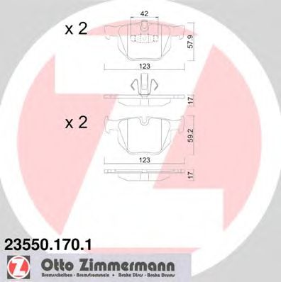 Купить ZIMMERMANN 23550.170.1 Колодки торм.задн.