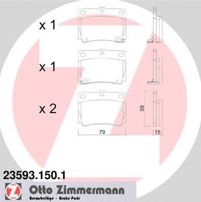 Купить ZIMMERMANN 23593.150.1 Колодки торм.задн. со звук.датчиком износа