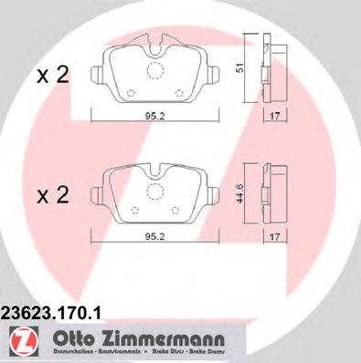 Купить ZIMMERMANN 23623.170.1 Колодки торм.задн.