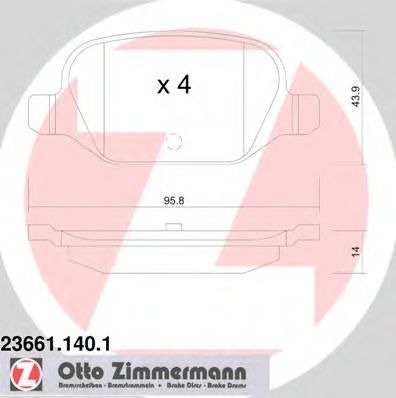 Купить ZIMMERMANN 23661.140.1 Колодки торм.задн.