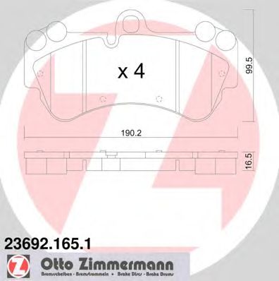 Купить ZIMMERMANN 23692.165.1 Колодки торм.перед.