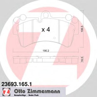 Купить ZIMMERMANN 23693.165.1 Колодки торм.перед.