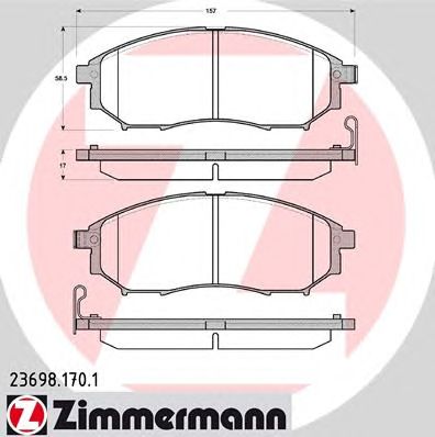 Купить ZIMMERMANN 23698.170.1 Колодки торм.перед.