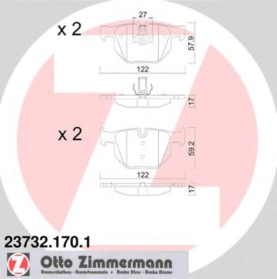 Купить ZIMMERMANN 23732.170.1 Колодки торм.задн.