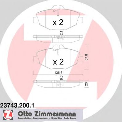 Купить ZIMMERMANN 23743.200.1 Колодки торм.перед.
