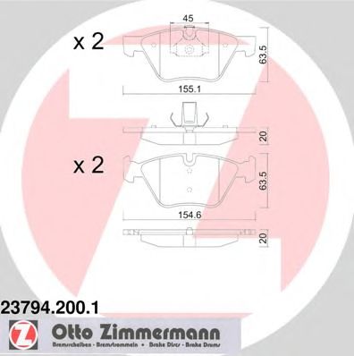 Купить ZIMMERMANN 23794.200.1 Колодки торм.перед.
