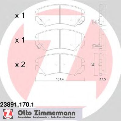 Купить ZIMMERMANN 23891.170.1 Колодки торм.пер.