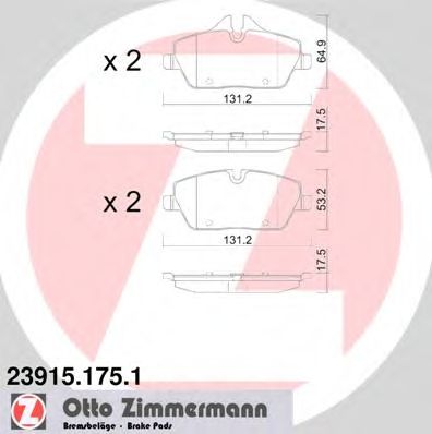 Купить ZIMMERMANN 23915.175.1 Колодки торм.перед.