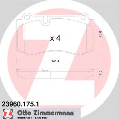 Купить ZIMMERMANN 23960.175.1 Колодки торм.перед.