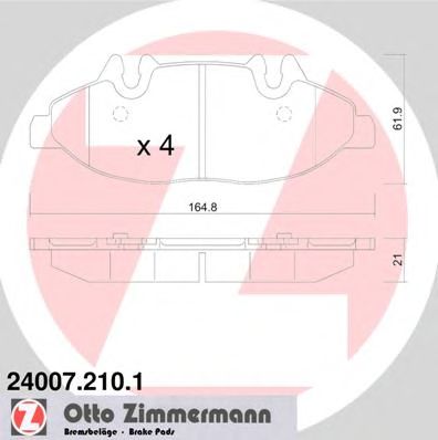 Купить ZIMMERMANN 24007.210.1 Колодки торм.пер.