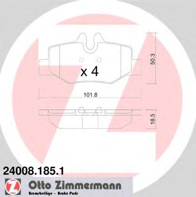 Купить ZIMMERMANN 24008.185.1 Колодки торм.задн.