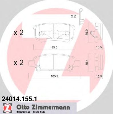 Купить ZIMMERMANN 24014.155.1 Колодки торм.задн.