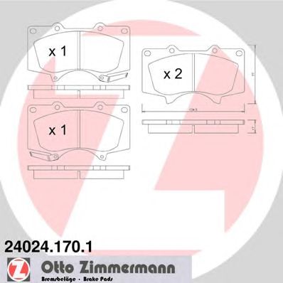 Купить ZIMMERMANN 24024.170.1 Колодки торм.перед.