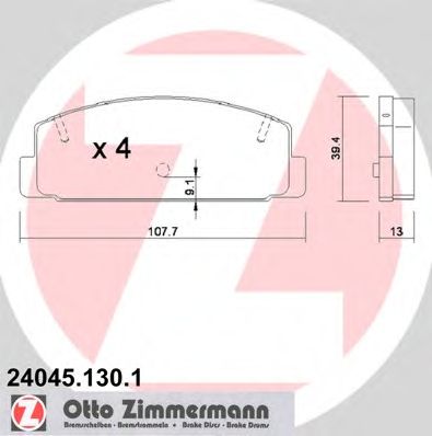 Купить ZIMMERMANN 24045.130.1 Колодки торм.задн.