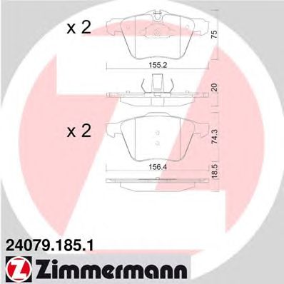 Купить ZIMMERMANN 24079.185.1 Колодки торм.перед.