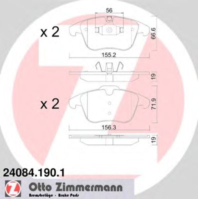 Купить ZIMMERMANN 24084.190.1 Колодки торм.перед.