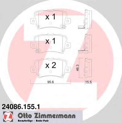 Купить ZIMMERMANN 24086.155.1 Колодки торм.зад.