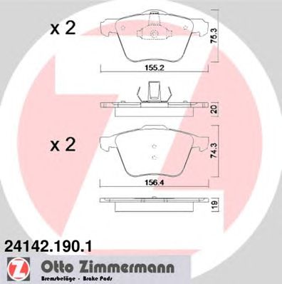 Купить ZIMMERMANN 24142.190.1 Колодки торм.перед.