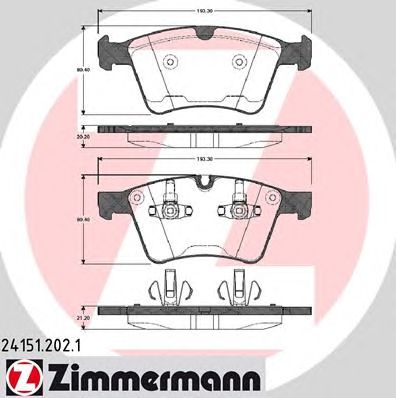 Купить ZIMMERMANN 24151.202.1 Колодки торм.перед.